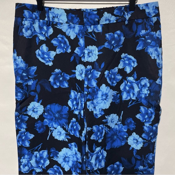 New Area Stars Floral Print Work Pants Trousers Hannah Black Blue Size XL - Picture 4 of 16